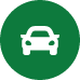 A small green icon with a small white car within it